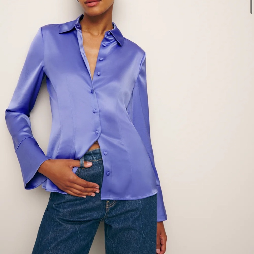 Reformation Samara Satin Shirt